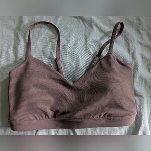 Women's Ribbed Mauve Sports bra